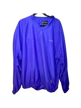 FOOTJOY Pullover Windbreaker Golf Jacket Mens Large Royal Blue V-Neck, XL